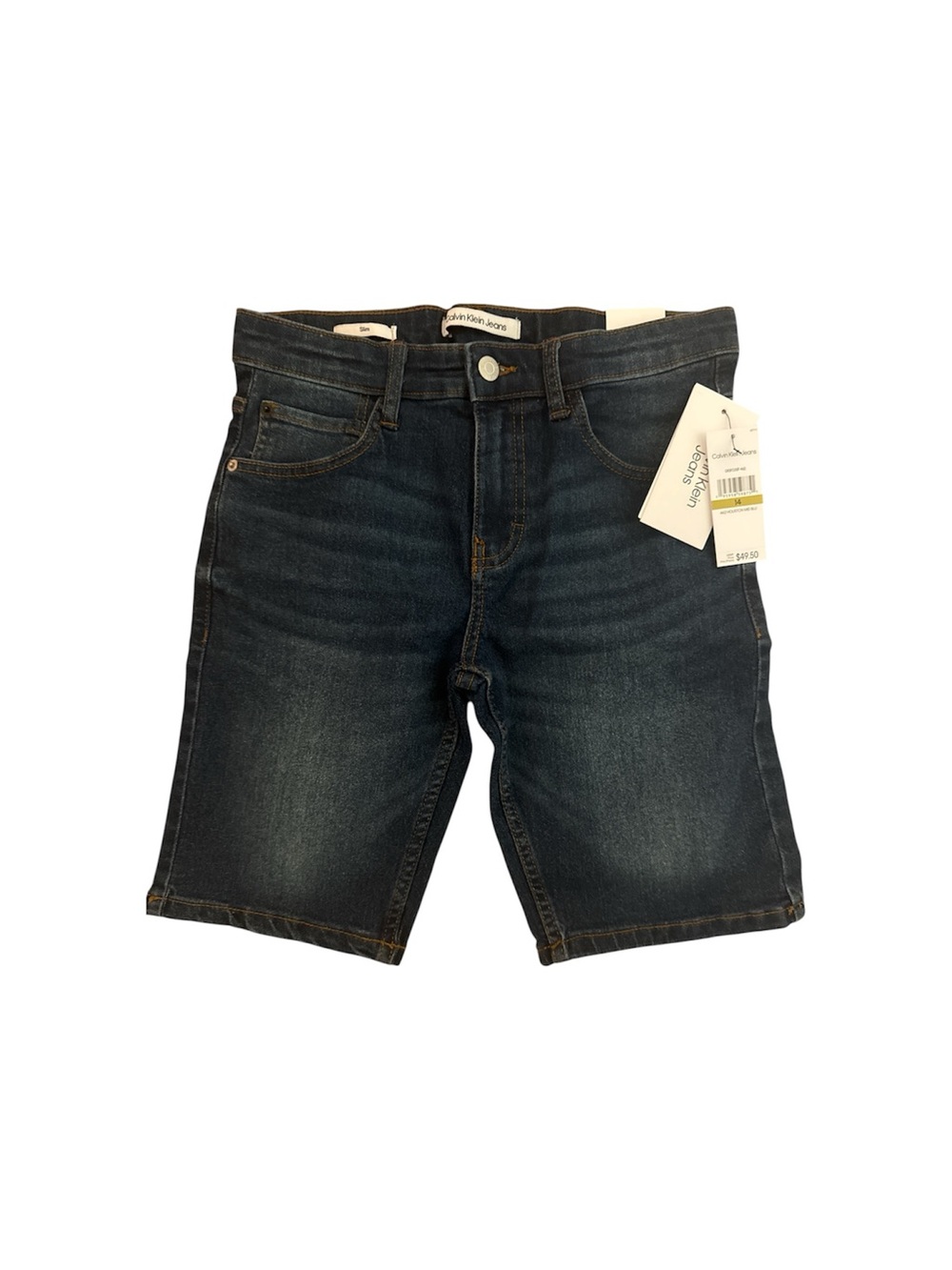 Calvin Klein Jeans Boys Denim Shorts Size 14 Slim NWT Adjustable Waist